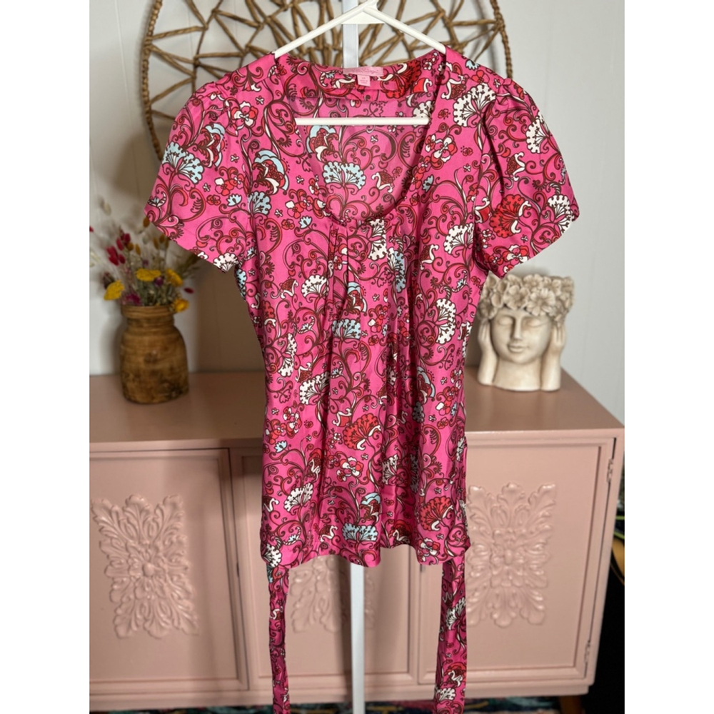 Women's Lilly Pulitzer Blouse XS Pink Floral